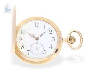 Pocket watch: System Glashütte gold savonnette of a particularly heavy and high-quality execution, around 1900 Pocket watch: System Glashütte gold savonnette of a particularly heavy and high-quality execution, around 1900