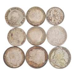 9 thalers des 18e et 19e siècles. - 9 thalers des 18e et 19e siècles. -