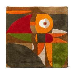 Design carpet made of wool. 1970s, 120x120 cm. Design carpet made of wool. 1970s, 120x120 cm.