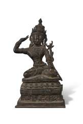 A BRONZE FIGURE OF NAMPAR GYALWA (TONPA SHENRAB) A BRONZE FIGURE OF NAMPAR GYALWA (TONPA SHENRAB)