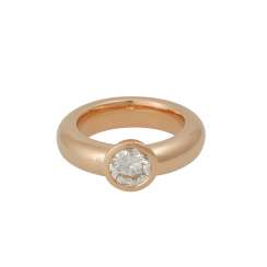 GÜNTER KRAUSS solitaire ring with a brilliant of CA. 1 ct, GÜNTER KRAUSS solitaire ring with a brilliant of CA. 1 ct,