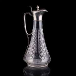 Russian crystal decanter. The first silver artel Russian crystal decanter. The first silver artel