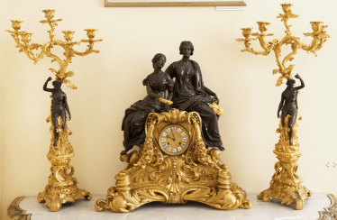 Clock with candelabra,France,19th century Clock with candelabra,France,19th century