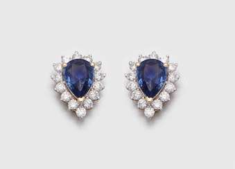 Pair of delicate sapphire earrings Pair of delicate sapphire earrings