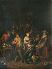 Pair of counterparts: the kitchen scenes with the delivery of vegetables. Jan Baptist Lambrechts Pair of counterparts: the kitchen scenes with the delivery of vegetables. Jan Baptist Lambrechts