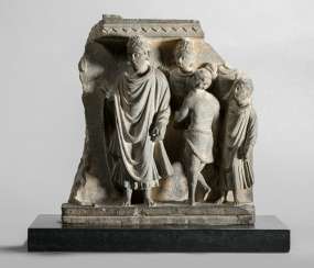Fine stone relief of slate, with a representation of the Buddha Fine stone relief of slate, with a representation of the Buddha
