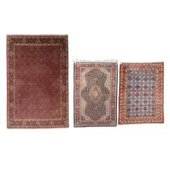 Group of 3 Oriental rugs, PERSIA, 20. Century. Group of 3 Oriental rugs, PERSIA, 20. Century.