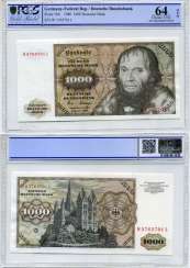 ФРГ 1000 МАРОК 1980 2 ЯНВАРЯ 1980, ЛУКАС КРАНАХ (СТАРШИЙ), в слабе PCGS 64 Choice UNC Pick 36b бумага UNC (ПРЕСС) 10-2-4 ФРГ 1000 МАРОК 1980 2 ЯНВАРЯ 1980, ЛУКАС КРАНАХ (СТАРШИЙ), в слабе PCGS 64 Choice UNC Pick 36b бумага UNC (ПРЕСС) 10-2-4