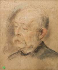 LENBACH, FRANZ SERAPH VON (Attrib.; 1836-1904) portrait (sketch), Otto, Prince of Bismarck, with a lowered view to the left and down, LENBACH, FRANZ SERAPH VON (Attrib.; 1836-1904) portrait (sketch), Otto, Prince of Bismarck, with a lowered view to the left and down,
