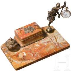Desk set with coat of arms and goddess of victory, around 1900 Desk set with coat of arms and goddess of victory, around 1900