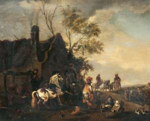 At The Blacksmith's. Philips Wouwerman, in the nature of the At The Blacksmith's. Philips Wouwerman, in the nature of the
