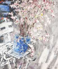 NORBERT FRITSCH 1952 Berlin still life with flowers in a blue Vase NORBERT FRITSCH 1952 Berlin still life with flowers in a blue Vase