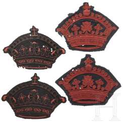 Four crowns for Prince Amedeo d'Aosta's saddlecloths, 20th century Four crowns for Prince Amedeo d'Aosta's saddlecloths, 20th century
