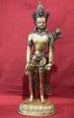 Statue of Bodhisattva Padmapani. Gilt bronze. Statue of Bodhisattva Padmapani. Gilt bronze.