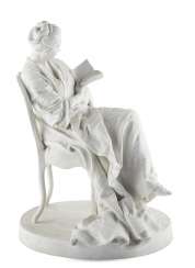 A SEVRES BISCUIT PORCELAIN (PATE NOUVELLE) FIGURE OF A WOMAN READING A SEVRES BISCUIT PORCELAIN (PATE NOUVELLE) FIGURE OF A WOMAN READING