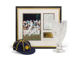 ICC CRICKET HALL OF FAME HAT, TROPHY AND FRAME ICC CRICKET HALL OF FAME HAT, TROPHY AND FRAME