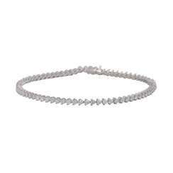 Tennis bracelet set with 74 brilliant-cut diamonds, together approx. 1,48 ct, Tennis bracelet set with 74 brilliant-cut diamonds, together approx. 1,48 ct,