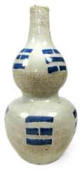 Double gourd vase blue and white decorated porcelain with the Bagua-trigrams Double gourd vase blue and white decorated porcelain with the Bagua-trigrams