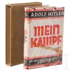 Margarethe Bauderer - "Mein Kampf" 1927 Volume 2 in a slipcase with a Christmas dedication by Adolf Hitler Margarethe Bauderer - "Mein Kampf" 1927 Volume 2 in a slipcase with a Christmas dedication by Adolf Hitler