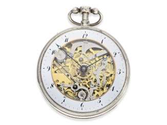 Pocket watch: extra-large skeletonized hammer mechanism pocket watch, No. 9779, probably Switzerland, CA. 1820 Pocket watch: extra-large skeletonized hammer mechanism pocket watch, No. 9779, probably Switzerland, CA. 1820
