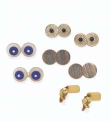 QUATRE PAIRE DE BOUTONS DE MANCHETTES OR ET PIERRES FINES QUATRE PAIRE DE BOUTONS DE MANCHETTES OR ET PIERRES FINES