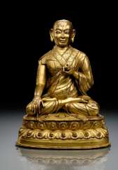 SCULPTURE OF A TIBETAN SCHOLAR, PROBABLY LOTSAWA KUNGA LEGPA SCULPTURE OF A TIBETAN SCHOLAR, PROBABLY LOTSAWA KUNGA LEGPA