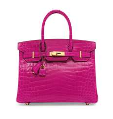 A SHINY ROSE SCHÉHÉRAZADE NILOTICUS CROCODILE BIRKIN 30 WITH... A SHINY ROSE SCHÉHÉRAZADE NILOTICUS CROCODILE BIRKIN 30 WITH...