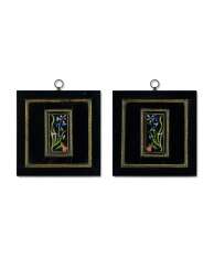 A PAIR OF ITALIAN PIETRA DURA PANELS OF FLOWERS A PAIR OF ITALIAN PIETRA DURA PANELS OF FLOWERS