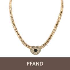 PLAY AUCTION - 1 necklace brilliant-cut diamonds approx. 1.10 ct sapphire gold 14 kt PLAY AUCTION - 1 necklace brilliant-cut diamonds approx. 1.10 ct sapphire gold 14 kt