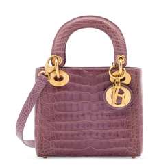 A SHINY VIOLET ALLIGATOR MINI LADY D WITH GOLD HARDWARE A SHINY VIOLET ALLIGATOR MINI LADY D WITH GOLD HARDWARE