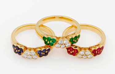 Three decorative Multicolor band rings Three decorative Multicolor band rings