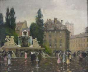 Charles cousin, The Lenbach square, with the Wittelsbach fountain in Munich Charles cousin, The Lenbach square, with the Wittelsbach fountain in Munich
