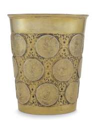 A GERMAN SILVER-GILT COIN-SET BEAKER A GERMAN SILVER-GILT COIN-SET BEAKER