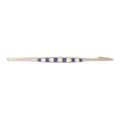 Art Déco Stabnadel mit 5 Diamantrosen, Art Déco Stabnadel mit 5 Diamantrosen,