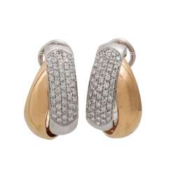 Pair of half hoop earrings with diamonds Pair of half hoop earrings with diamonds