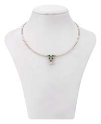 Pendant necklace with emeralds and diamonds Pendant necklace with emeralds and diamonds