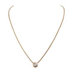 Solitaire necklace, set with diamonds, approx 0,55 ct, Solitaire necklace, set with diamonds, approx 0,55 ct,