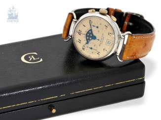 Watch: early vintage Chronograph with moon phase, Alfred Rochat & Fils/Chronoswiss, with original box Watch: early vintage Chronograph with moon phase, Alfred Rochat & Fils/Chronoswiss, with original box