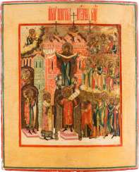 A FINE ICON OF THE MOTHER OF GOD 'PROTECTION' (POKROV) A FINE ICON OF THE MOTHER OF GOD 'PROTECTION' (POKROV)