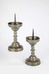 Pair Of Pewter Candlesticks Pair Of Pewter Candlesticks