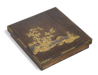 A LACQUERED PAULOWNIA WOOD WRITING BOX (SUZURIBAKO) A LACQUERED PAULOWNIA WOOD WRITING BOX (SUZURIBAKO)