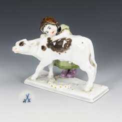 Mädchen mit Kalb Mädchen mit Kalb