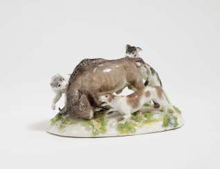 Meissen, 3. District 18. Century, after a model by J. J. Kändler . SMALL STIERHATZ Meissen, 3. District 18. Century, after a model by J. J. Kändler . SMALL STIERHATZ