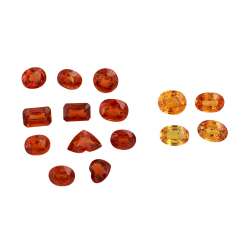 Mixed Lot Of 15 Spessartine (Garnet), Mixed Lot Of 15 Spessartine (Garnet),