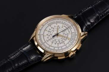PATEK PHILIPPE, REF. 5975J, A LIMITED EDITION GOLD MULTI-SCALE CHRONOGRAPH WRISTWATCH MADE TO COMMEMORATE THE BRAND'S 175TH ANNIVERSARY PATEK PHILIPPE, REF. 5975J, A LIMITED EDITION GOLD MULTI-SCALE CHRONOGRAPH WRISTWATCH MADE TO COMMEMORATE THE BRAND'S 175TH ANNIVERSARY