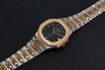 PATEK PHILIPPE, REF. 3900/2, A STEEL AND GOLD NAUTILUS WITH A DIAMOND-SET BEZEL PATEK PHILIPPE, REF. 3900/2, A STEEL AND GOLD NAUTILUS WITH A DIAMOND-SET BEZEL