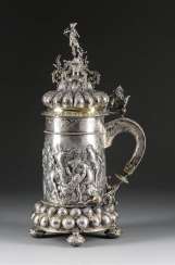 LARGE STONE CEREMONIAL TANKARD WITH MYTHICAL SCENE WITH DIANA AND ACTAEON LARGE STONE CEREMONIAL TANKARD WITH MYTHICAL SCENE WITH DIANA AND ACTAEON