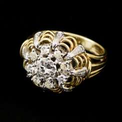 Ring with brilliants, old European cut diamonds and diamonds Ring with brilliants, old European cut diamonds and diamonds