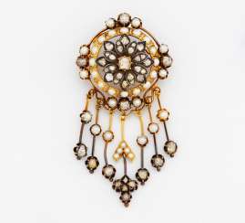 Pearl and diamond brooch Pearl and diamond brooch