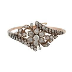 Art Nouveau bangle with old European cut diamonds together approx. 6.5 ct, Art Nouveau bangle with old European cut diamonds together approx. 6.5 ct,